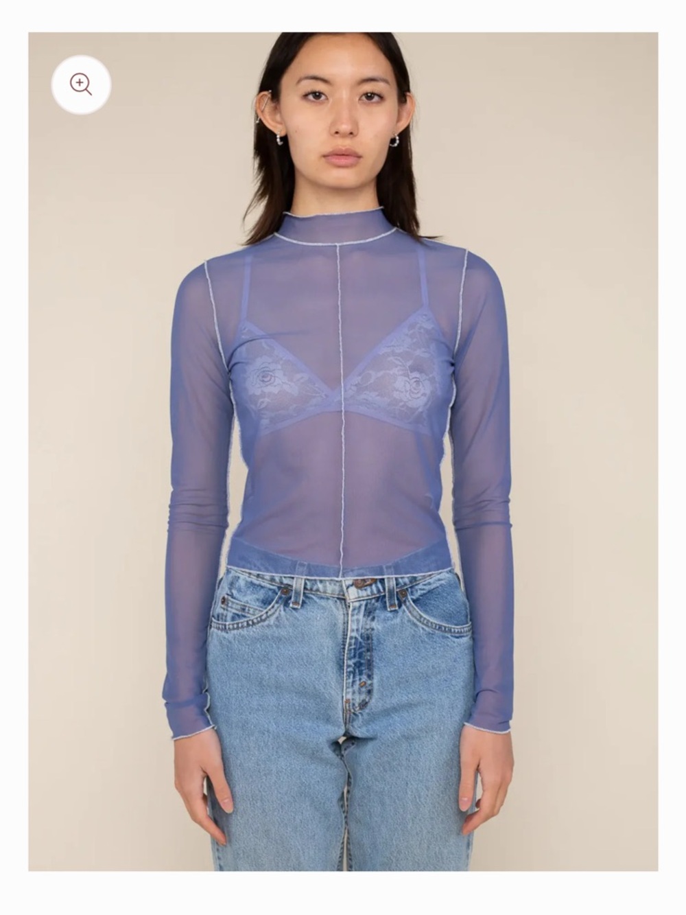 nlt Sheer Mesh Mock neck top - Picture 2 of 7
